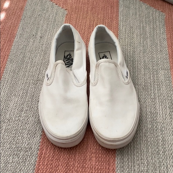 Vans Shoes - White slip on vans